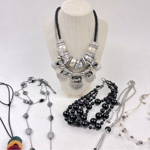 Chico’s Necklace Bundle Set and Talbots Statement Statement Textured Beaded